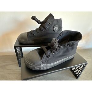 Converse Chuck Taylor All Star High Top Sneakers Monochrome Black Canvas Size 10